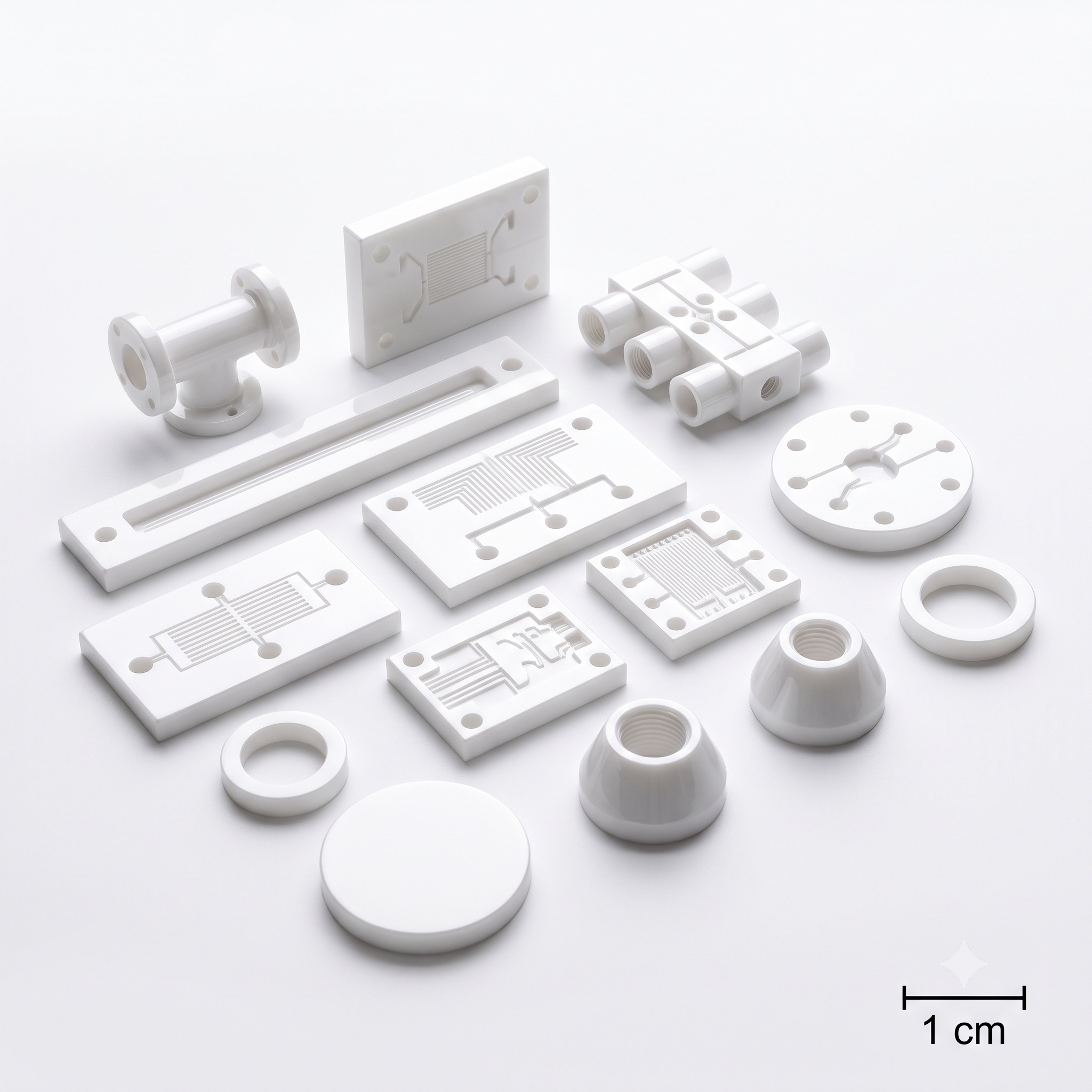 Anonymized application scenario: High-purity alumina end-effector for wafer handling